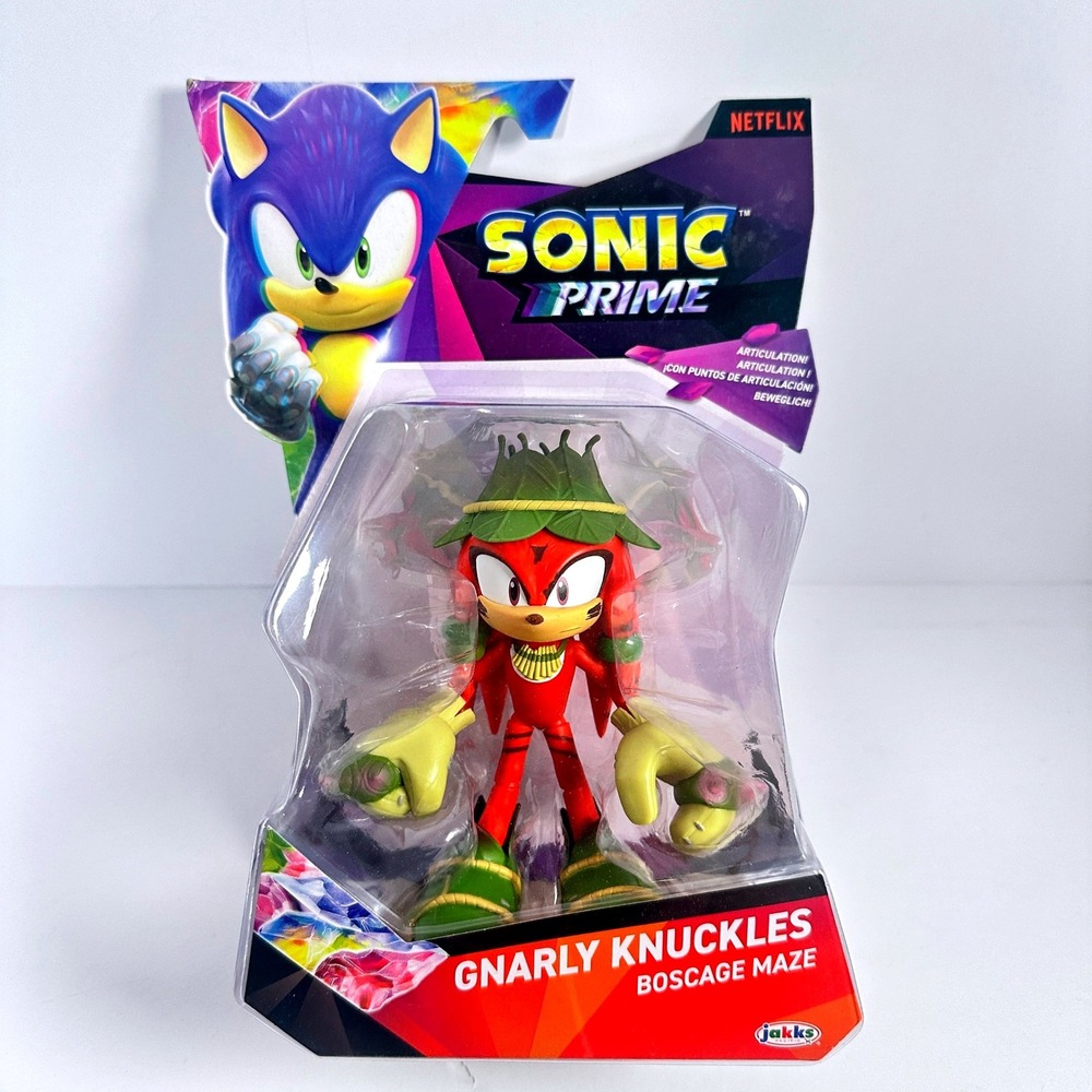Jakks Sonic Prime Gnarly Knuckles Kids 5in Red New Boscage Maze Action Figure